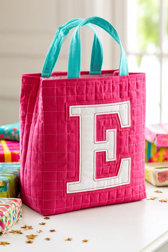 Personalized Monogrammed Quilted Gift Bags