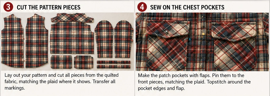 Plaid Quilted Shacket for Rustic Farmhouse Warmth