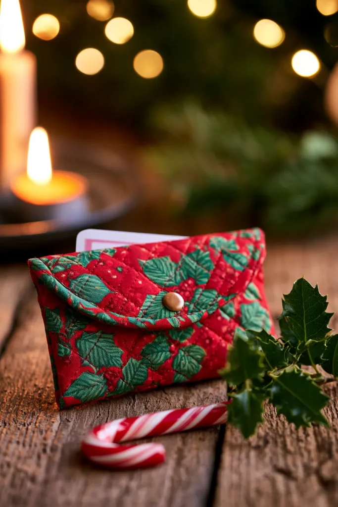 Quilted Gift Card Holder Pouch
