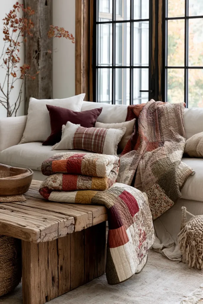 Reversible Fall Quilted Throws for Versatile Seasonal Styling