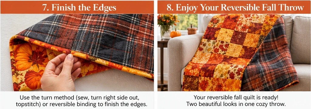Reversible Fall Quilted Throws for Versatile Seasonal Styling
