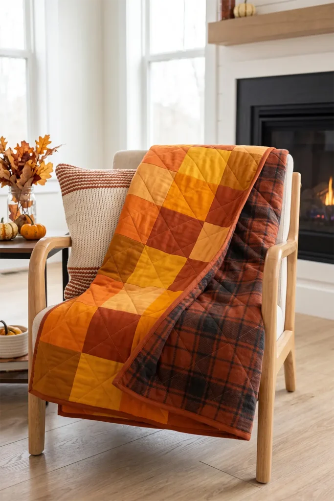 Reversible Fall Quilted Throws for Versatile Seasonal Styling