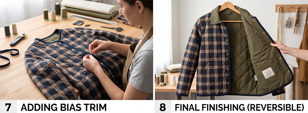 Reversible Quilted Barn Jacket with Rustic Charm