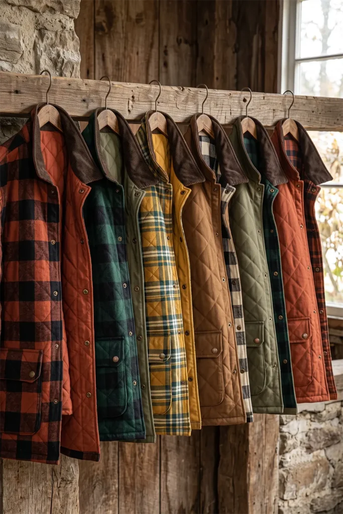 Reversible Quilted Barn Jacket with Rustic Charm