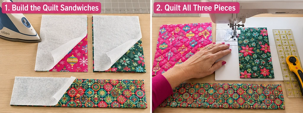 Reversible Quilted Christmas Gift Bags