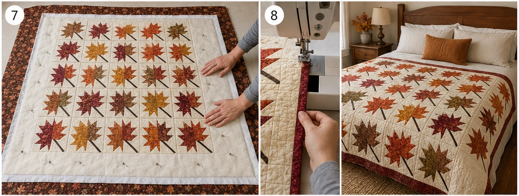Rustic Maple Leaf Quilt Patterns for Warm Autumn Bedrooms