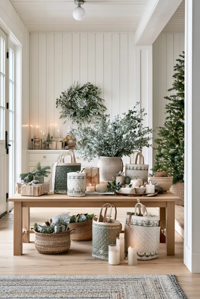 Scandinavian-Inspired Quilted Gift Bags in Red and White