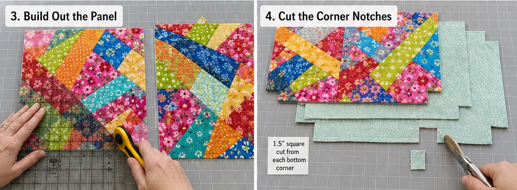 Scrappy Quilted Gift Bags from Fabric Leftovers