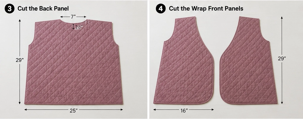 Shawl-Collar Quilted Wrap Vest for Soft Relaxing Elegance