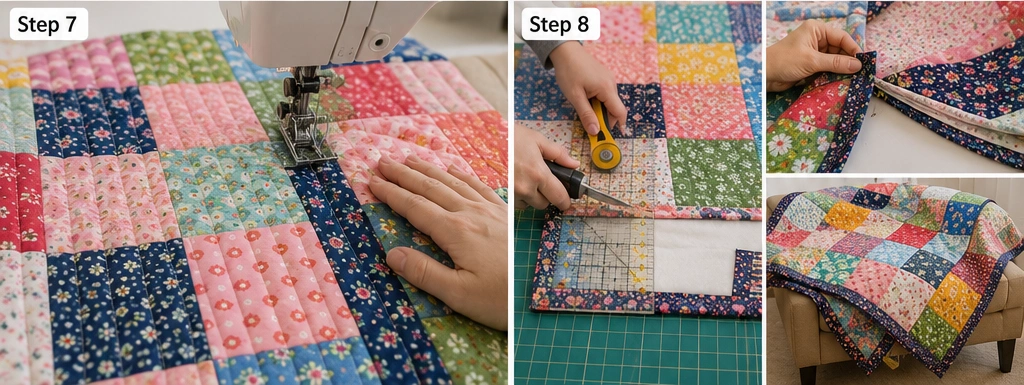 Simple Layer Cake Charm Quilt for Easy Beginner Projects