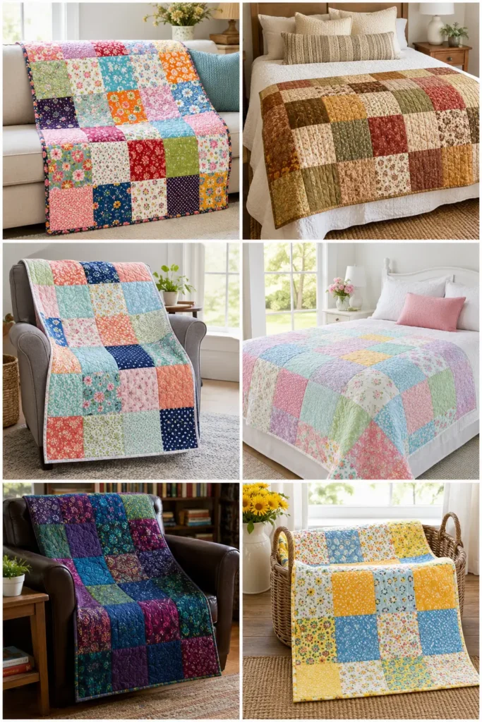 Simple Layer Cake Charm Quilt for Easy Beginner Projects