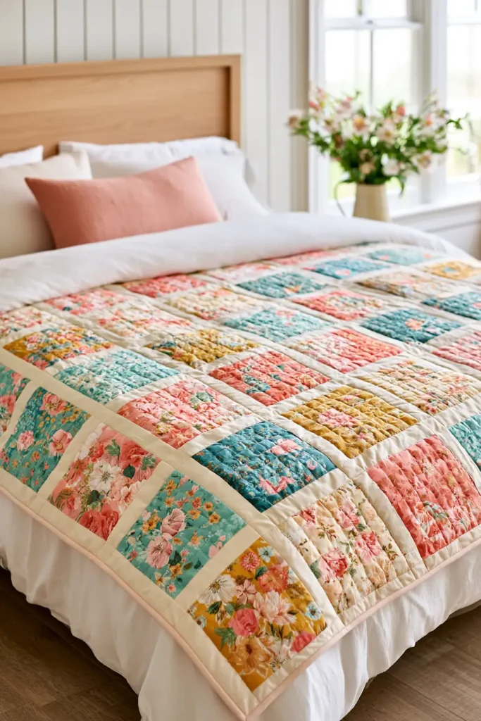 Simple Layer Cake Charm Quilt for Easy Beginner Projects