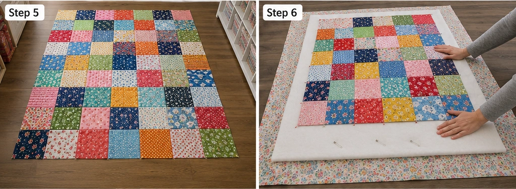 Simple Layer Cake Charm Quilt for Easy Beginner Projects
