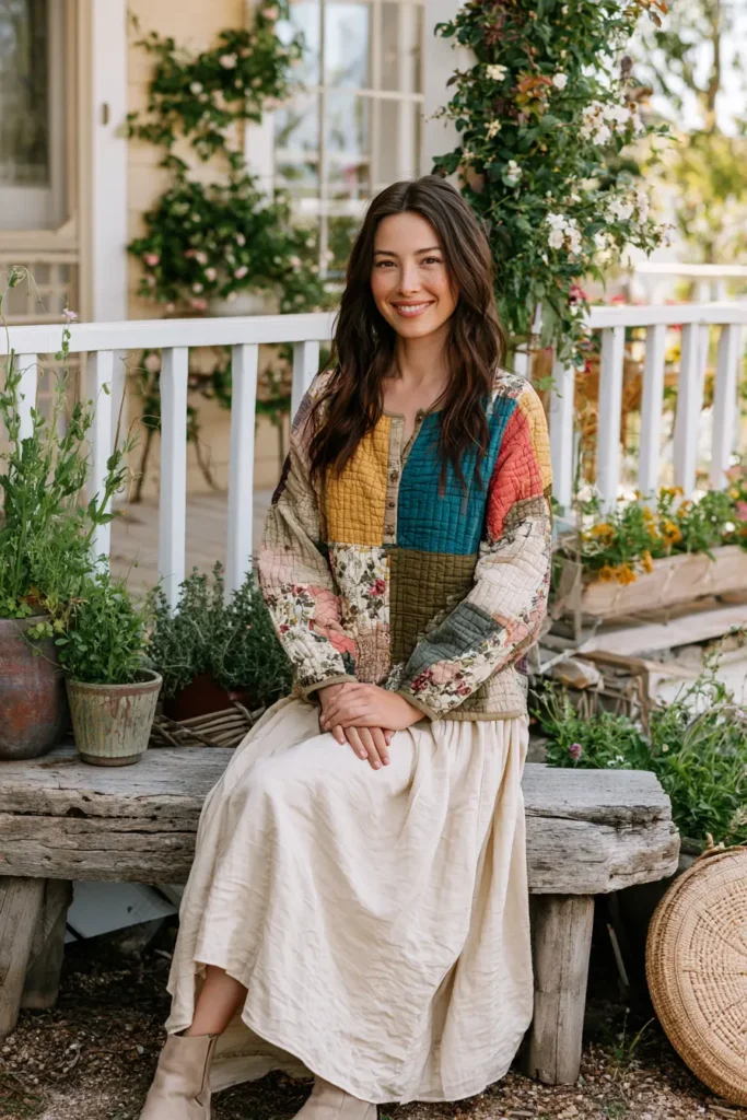 Soft Quilted Henley Top for Casual Farmhouse Layering