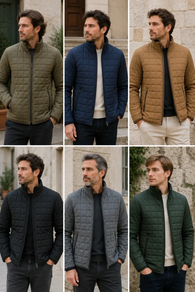 Stand-Collar Quilted Jacket for a Sleek Utilitarian Finish