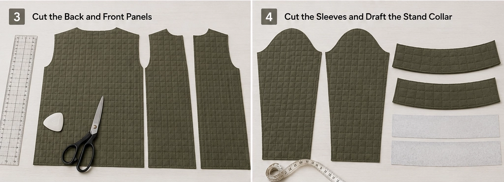 Stand-Collar Quilted Jacket for a Sleek Utilitarian Finish