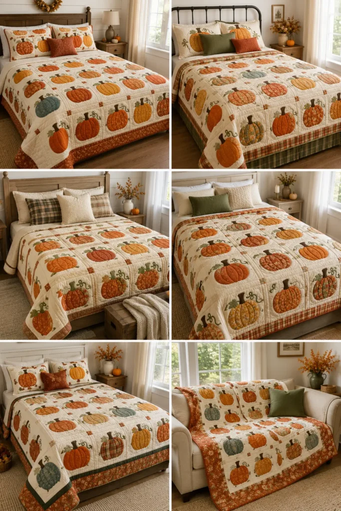 Vintage Pumpkin Patch Quilt Designs for Farmhouse Charm