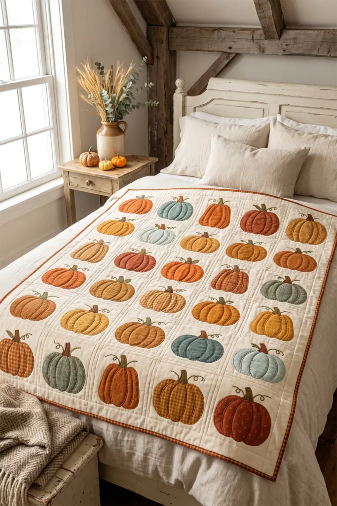 Vintage Pumpkin Patch Quilt Designs for Farmhouse Charm