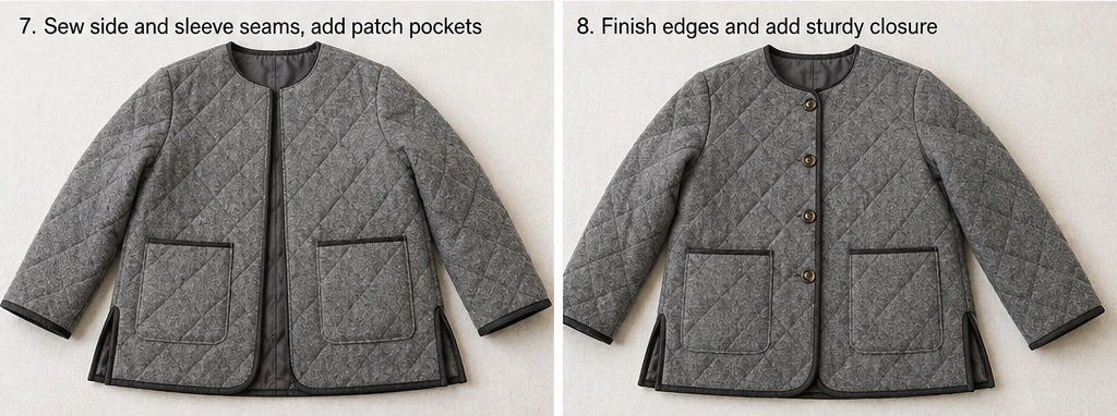 Wool-Blend Quilted Jacket for Premium Cozy Warmth