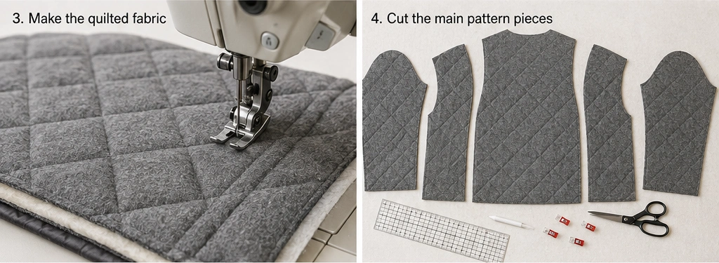 Wool-Blend Quilted Jacket for Premium Cozy Warmth