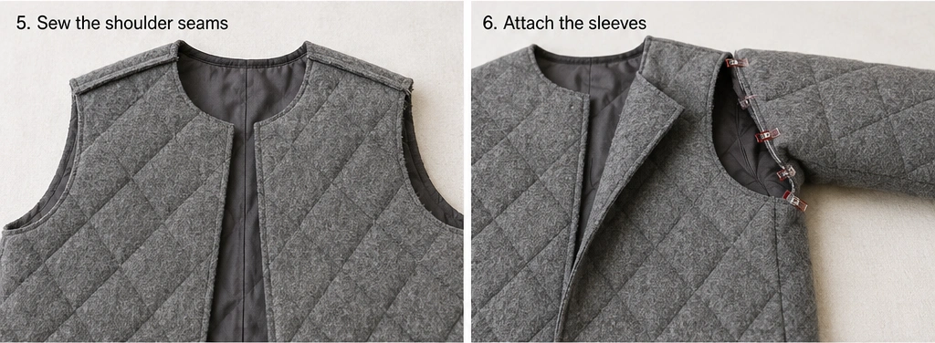 Wool-Blend Quilted Jacket for Premium Cozy Warmth