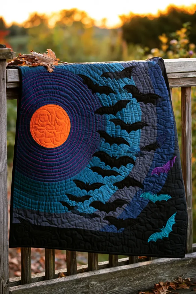 Bat and Moon Appliqué Quilt Layouts