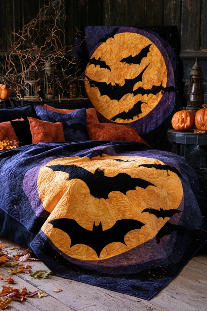 Bat and Moon Appliqué Quilt Layouts