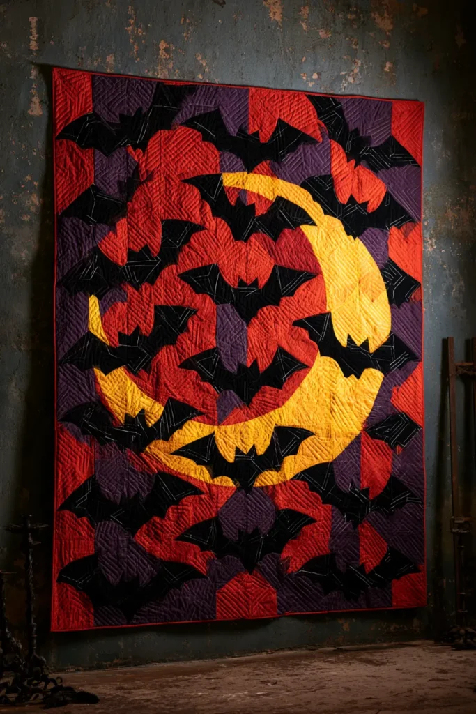 Bat and Moon Appliqué Quilt Layouts