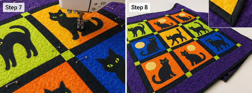 Black Cat Silhouette Quilt Block Designs