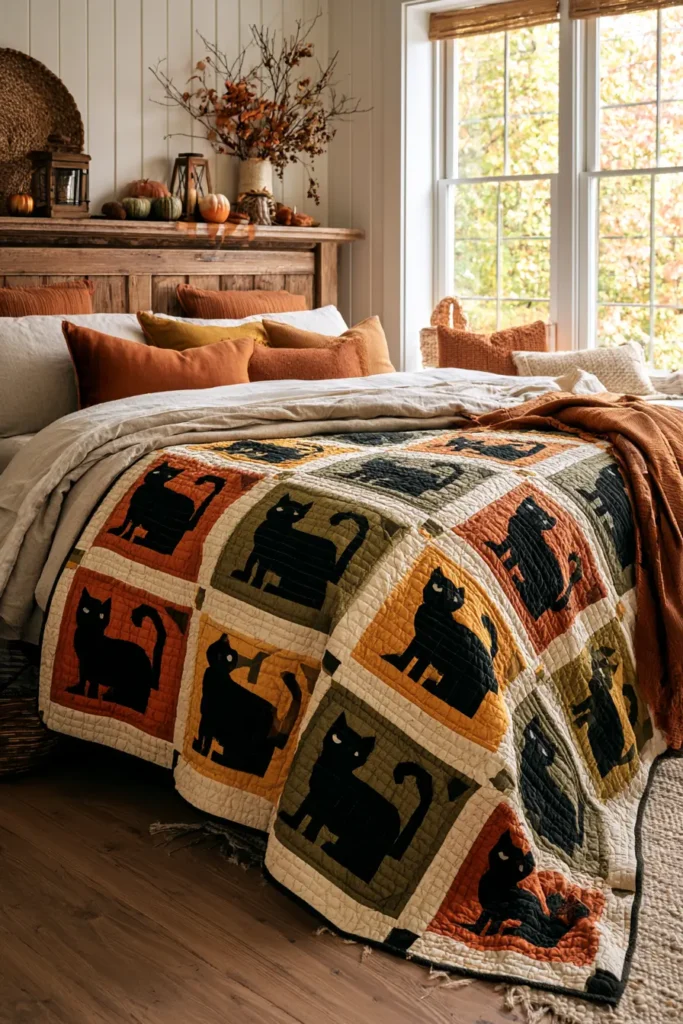 Black Cat Silhouette Quilt Block Designs