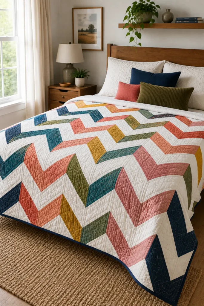 Bold Chevron Layer Cake Quilt for Contemporary Appeal