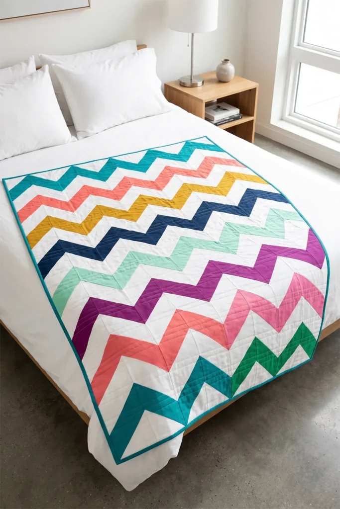 Bold Chevron Layer Cake Quilt for Contemporary Appeal