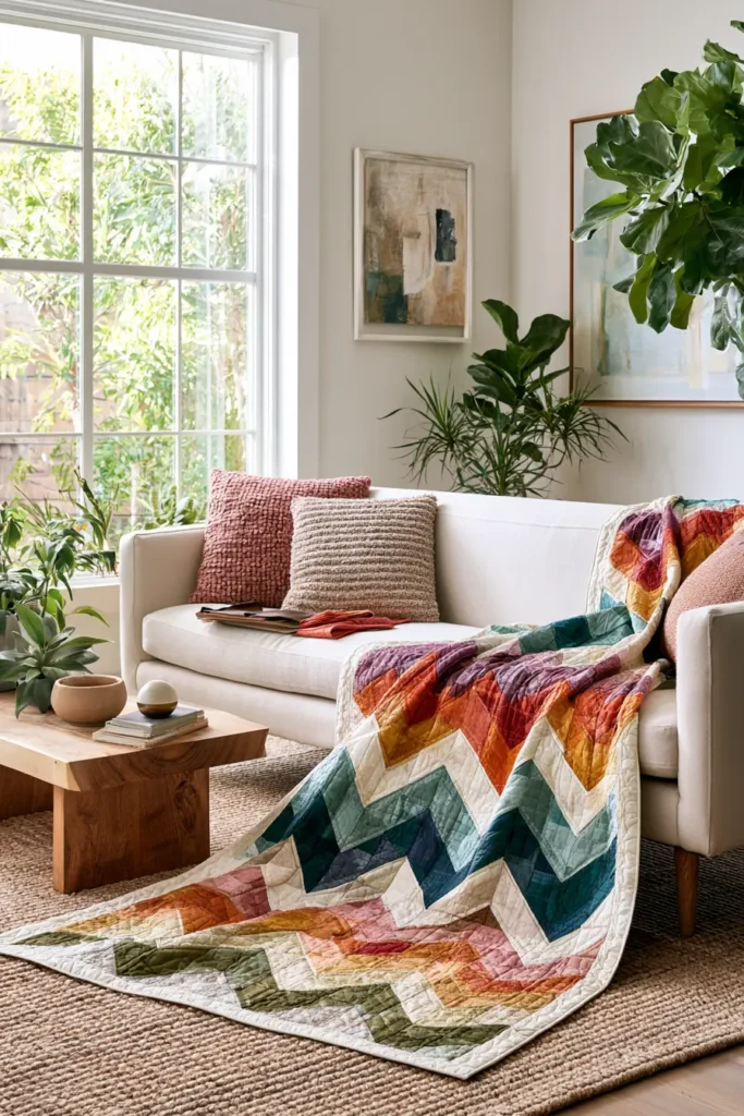 Bold Chevron Layer Cake Quilt for Contemporary Appeal