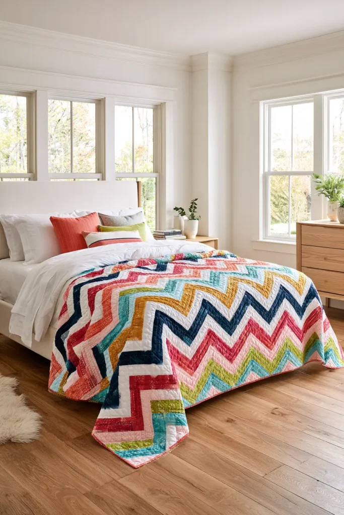 Bold Chevron Layer Cake Quilt for Contemporary Appeal