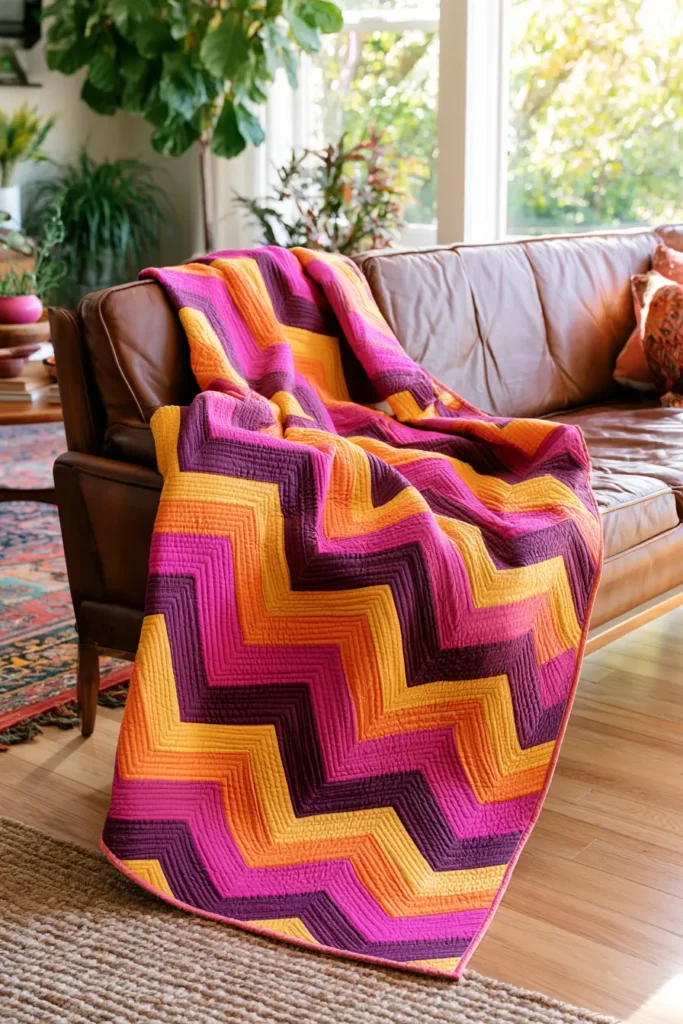 Bold Chevron Layer Cake Quilt for Contemporary Appeal