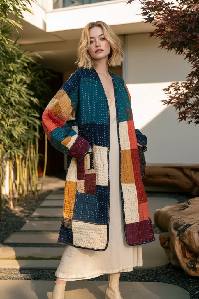 Boro-Inspired Patchwork Sashiko Jacket for Effortless Layering