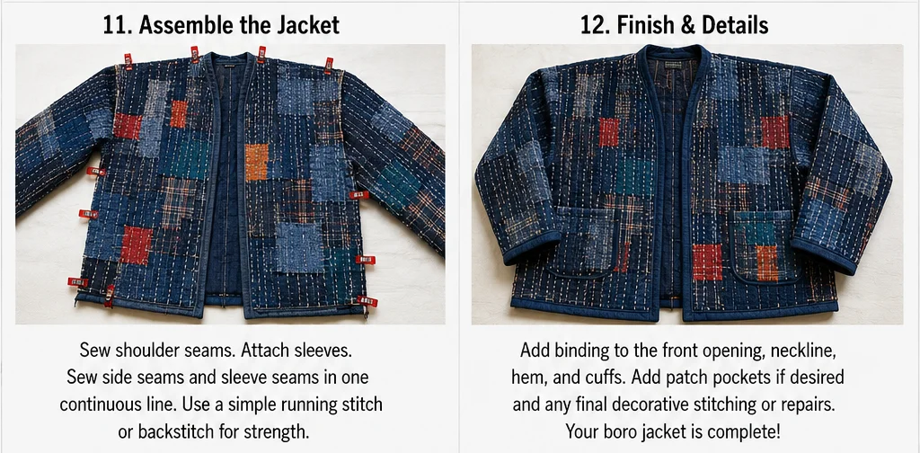 Boro-Inspired Patchwork Sashiko Jacket for Effortless Layering
