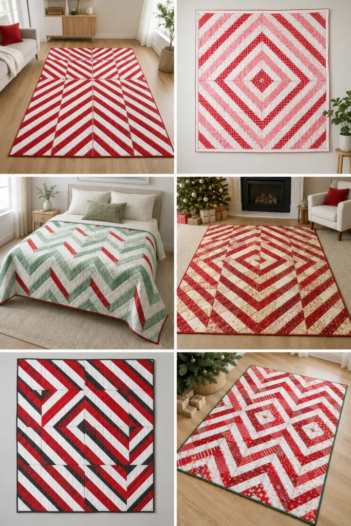 Candy Cane Stripe Jelly Roll Quilt for Cheerful Christmas Charm