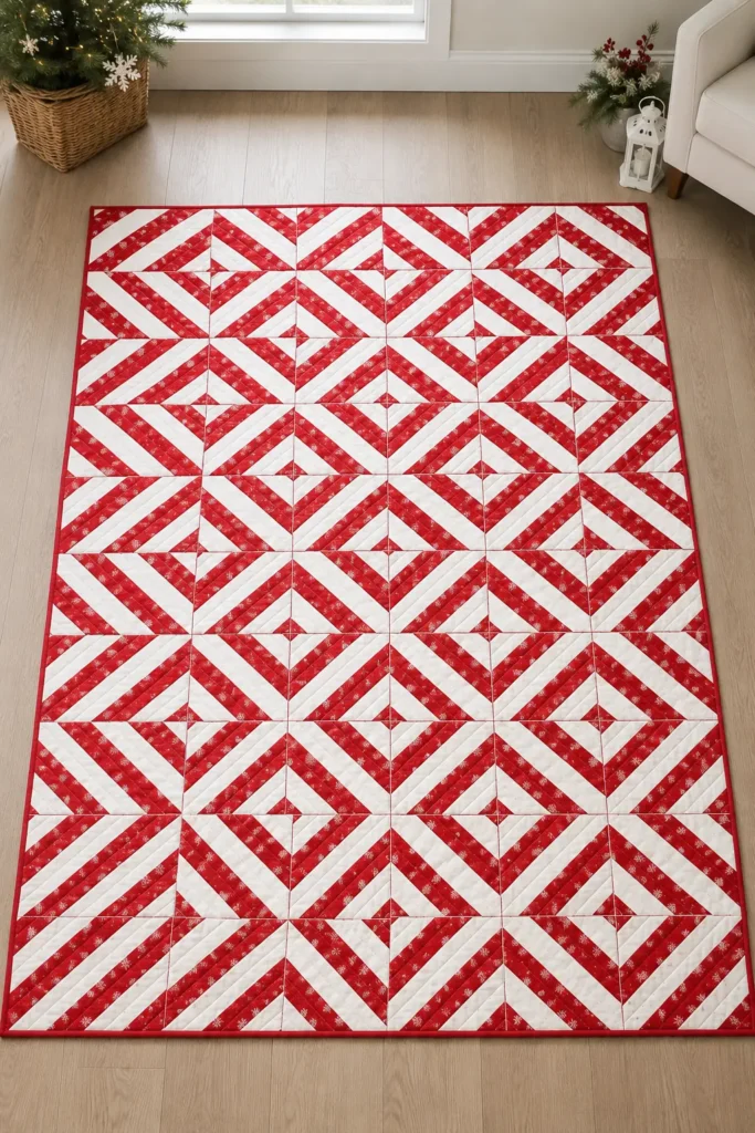 Candy Cane Stripe Jelly Roll Quilt for Cheerful Christmas Charm