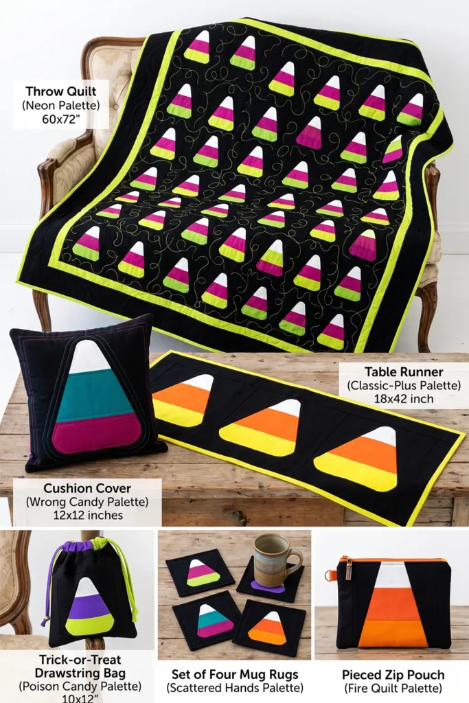 Candy Corn Half-Square Triangle Quilt Patterns