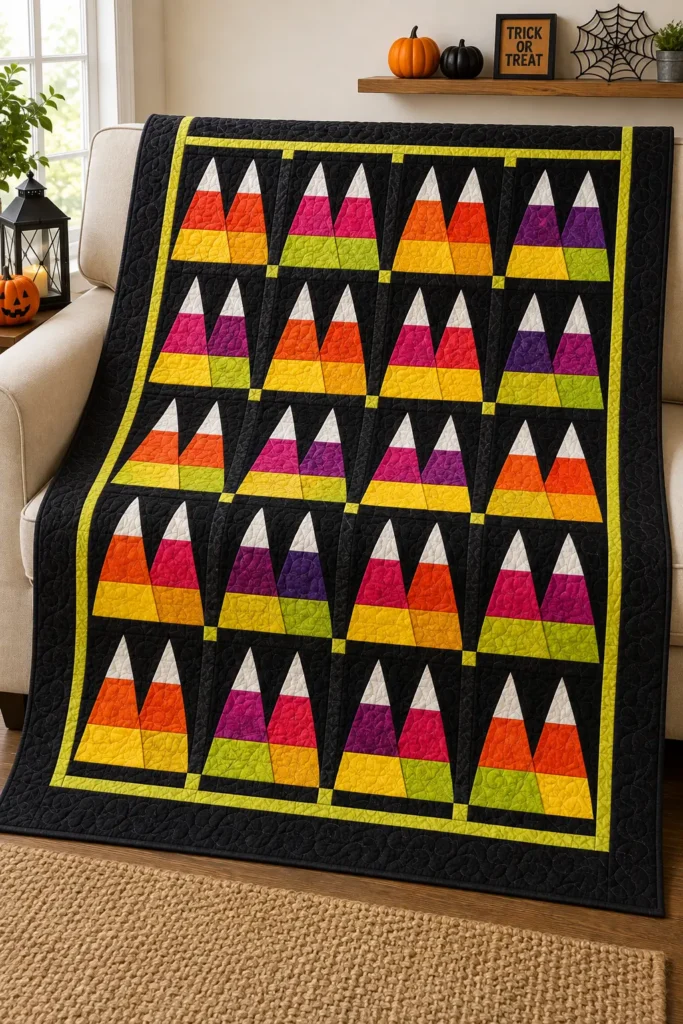 Candy Corn Half-Square Triangle Quilt Patterns