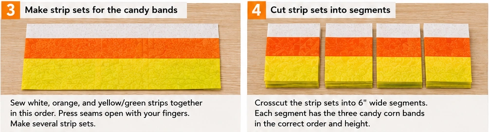 Candy Corn Half-Square Triangle Quilt Patterns