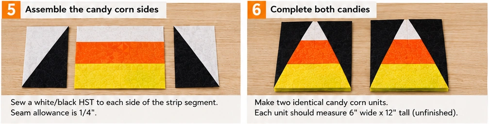 Candy Corn Half-Square Triangle Quilt Patterns