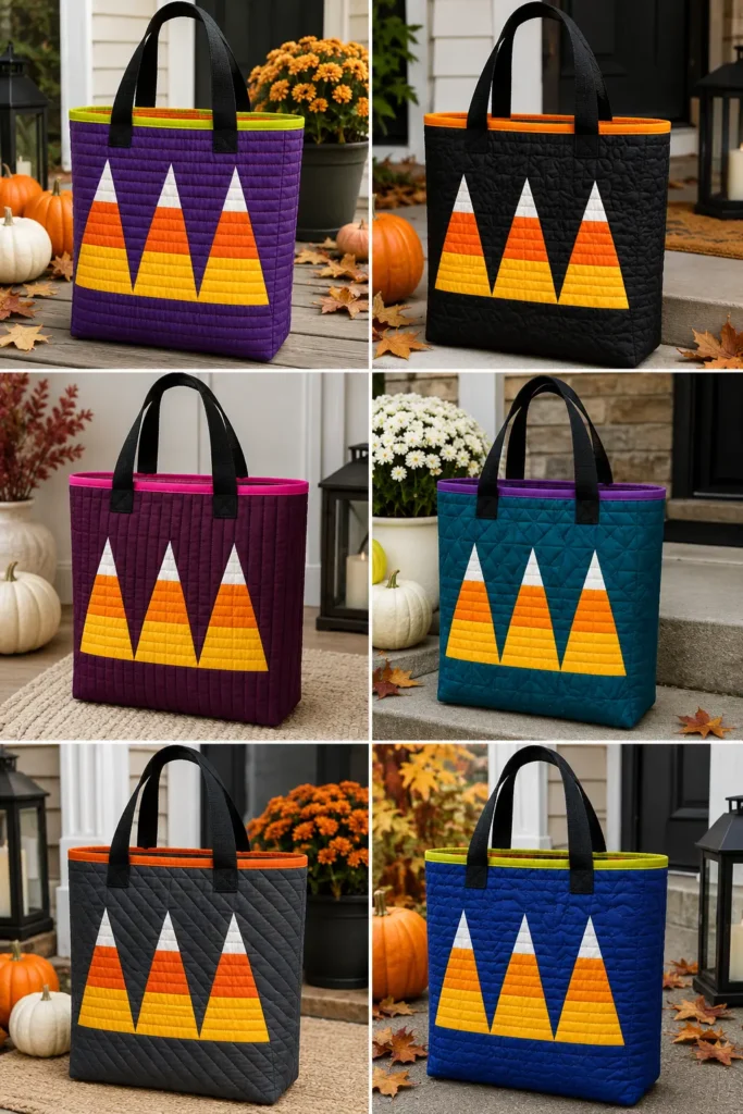 Candy Corn Quilted Treat Bag Patterns