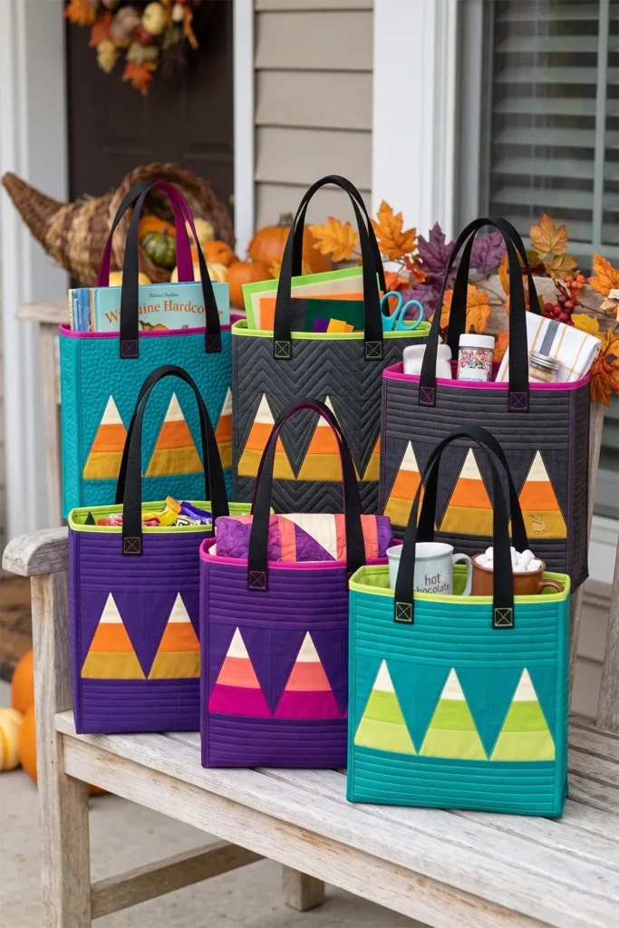 Candy Corn Quilted Treat Bag Patterns