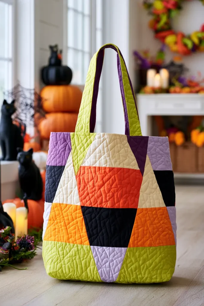 Candy Corn Quilted Treat Bag Patterns