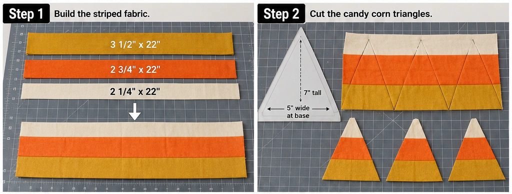 Candy Corn Quilted Treat Bag Patterns