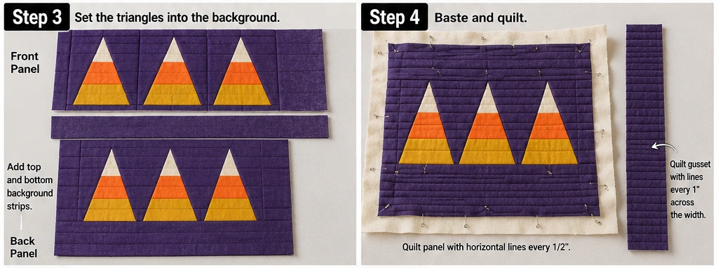 Candy Corn Quilted Treat Bag Patterns