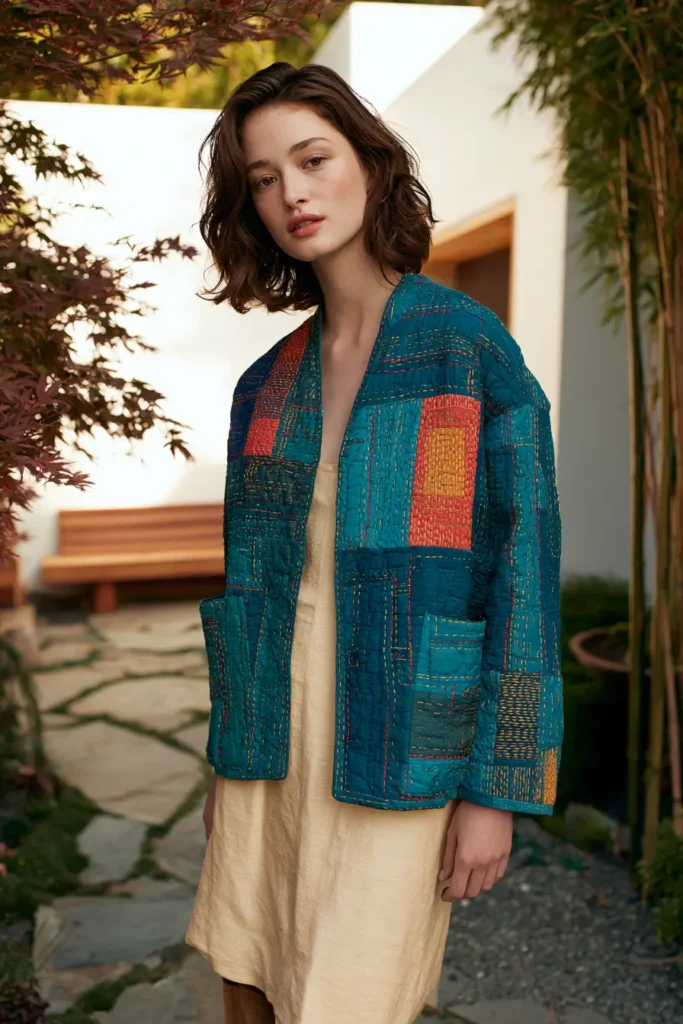 Classic Indigo Sashiko Quilted Jacket for Timeless Style