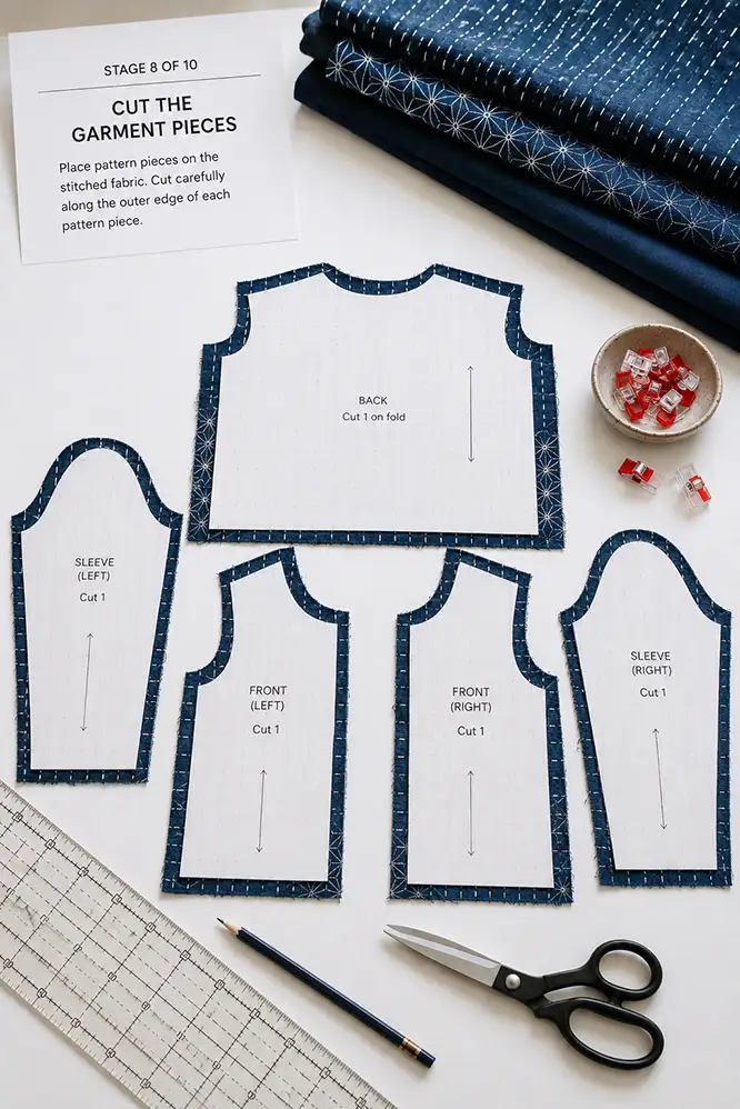 Classic Indigo Sashiko Quilted Jacket for Timeless Style
